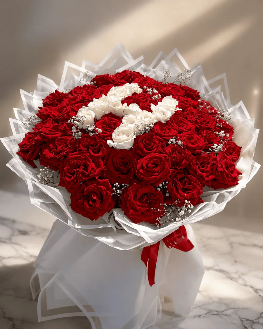 Love Letter red rose bouquet for romantic delivery in Agadir